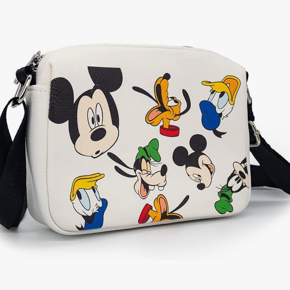 Disney Black and White Messenger Bag with Mickey Mouse Design